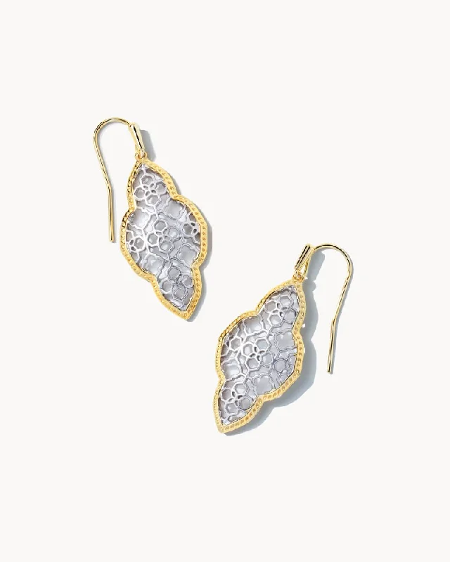 Stylish hoop earrings with diamond accents for an elegant and sparkling effect-Abbie Rhodium/Gold Mix Drop Earring