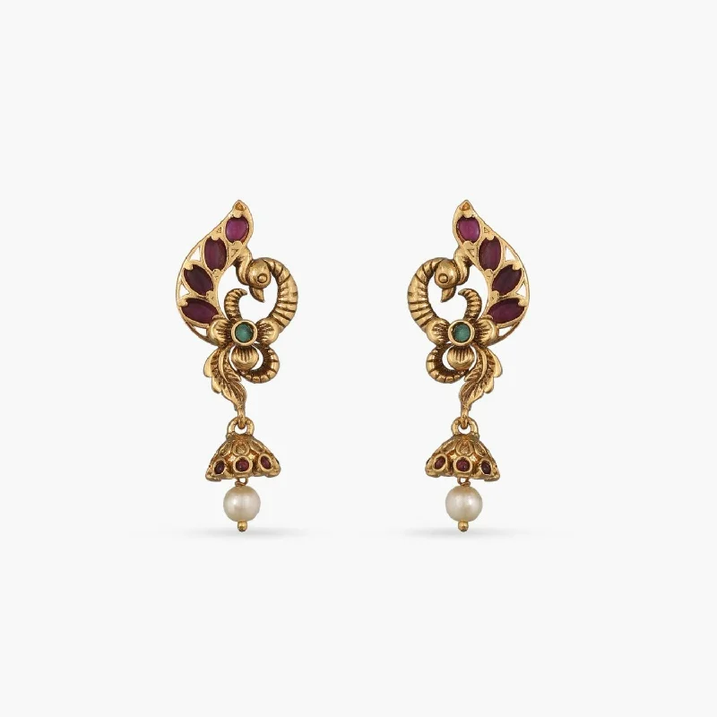 Hoop earrings with polished metal for a shiny and high-quality finish-Abhaya Antique Earrings