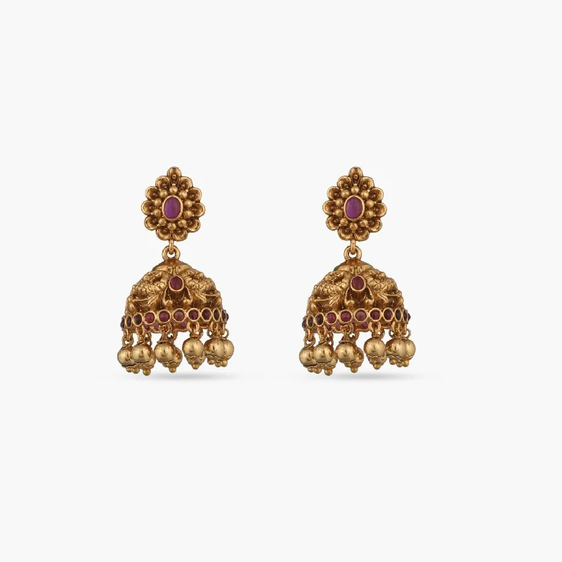 Best hoop earrings with oval shapes for a unique and elongated design-Agrani Antique Jhumka Earrings