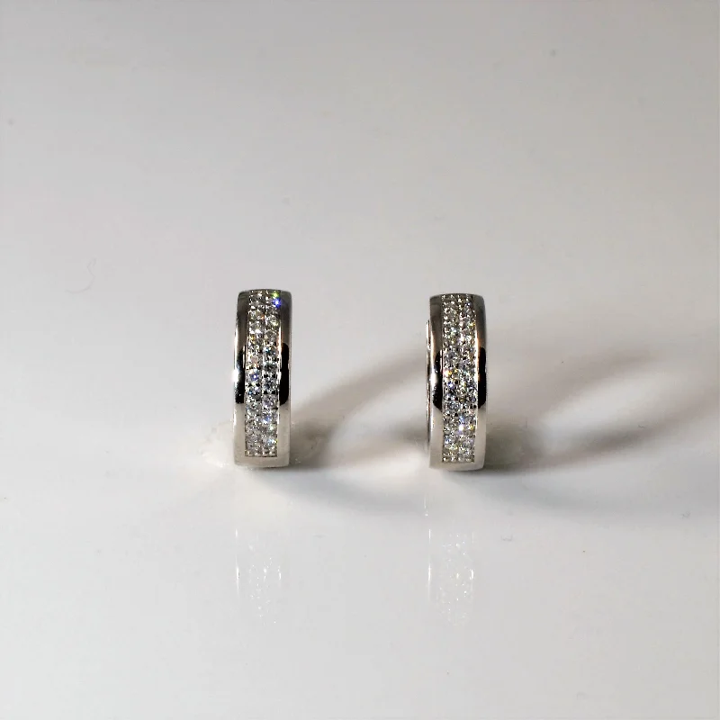 Best hoop earrings with vintage-style detailing for a nostalgic and timeless look-Cluster Diamond Huggie Earrings | 0.50ctw |