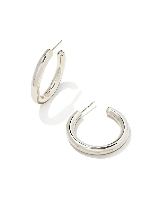 Best hoop earrings with minimal embellishments for a sleek and modern look-Colette Hoop Earring in Rhodium