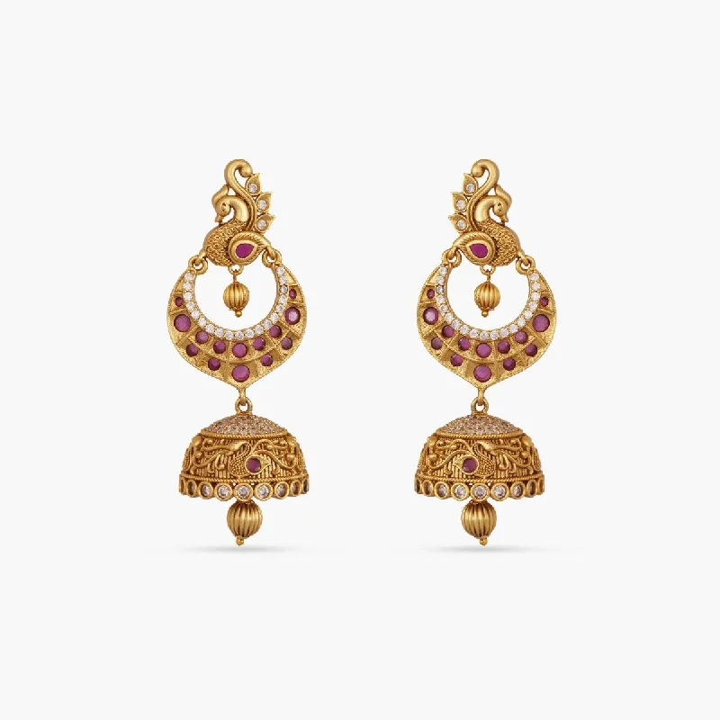 Hoop earrings with textured finishes for a vintage and classic style-Diksha Antique Earrings