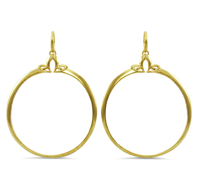 Best hoop earrings with lever-back closures for secure and easy wear-Portrait Hoop Earring 48mm - 18K Gold Vermeil