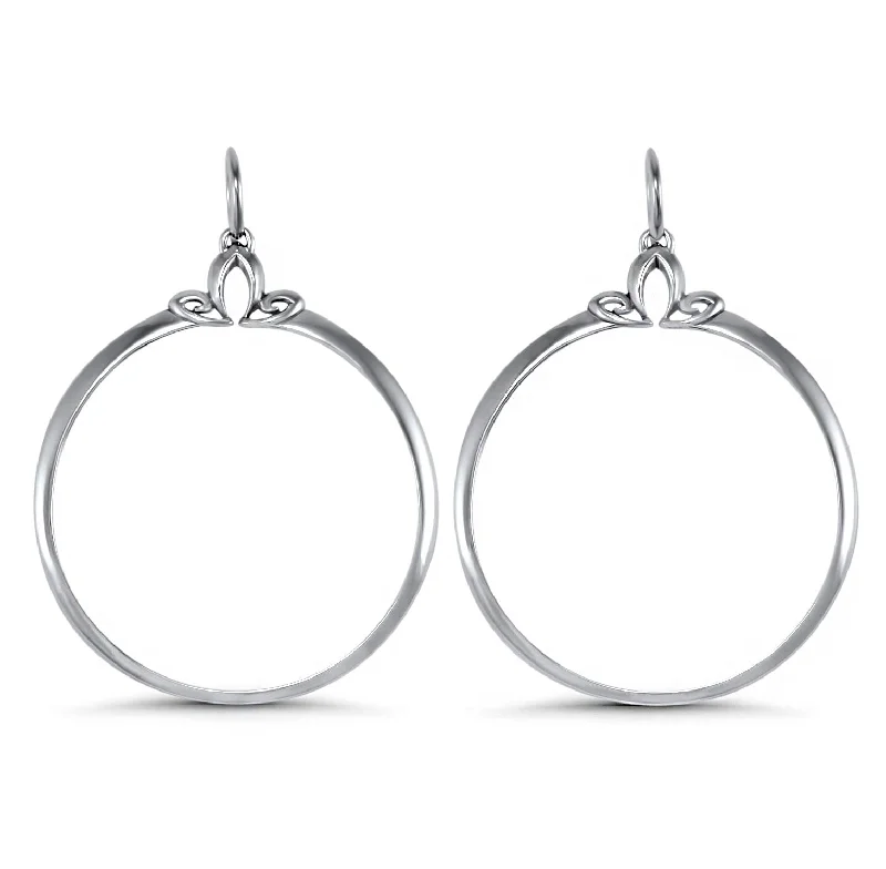 Hoop earrings with satin finishes for a smooth and elegant appearance-Portrait Hoop Earring 48mm - Sterling Silver