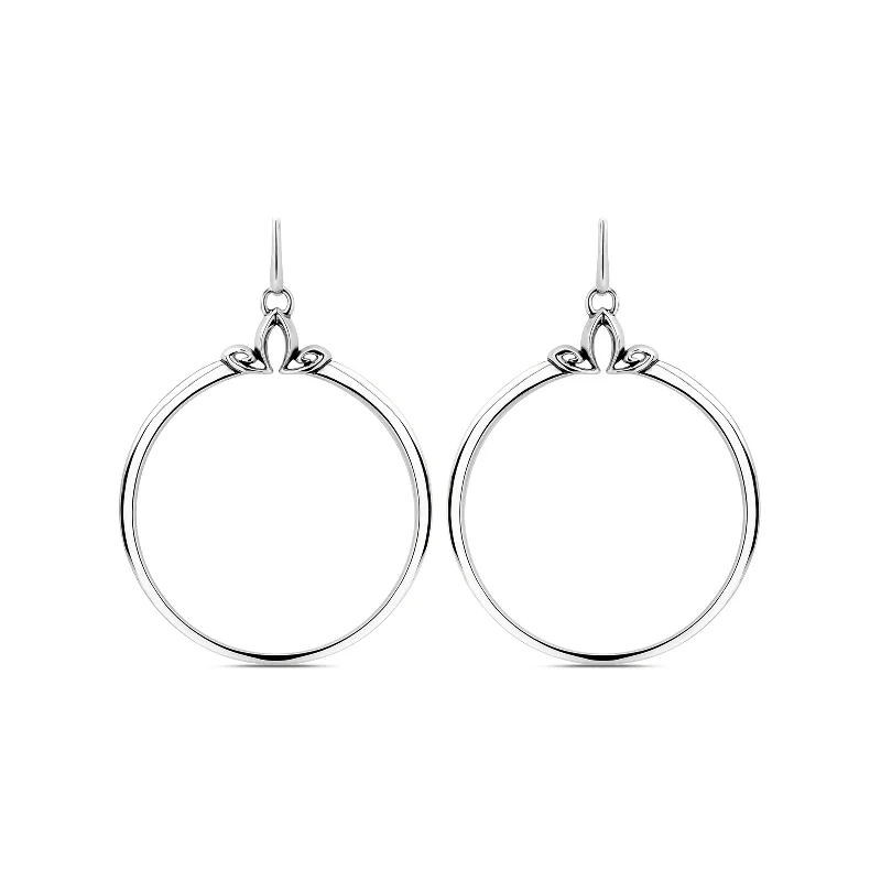 Hoop earrings with enamel stripes for a colorful and eye-catching design-Portrait Hoop Earring 38mm - Sterling Silver