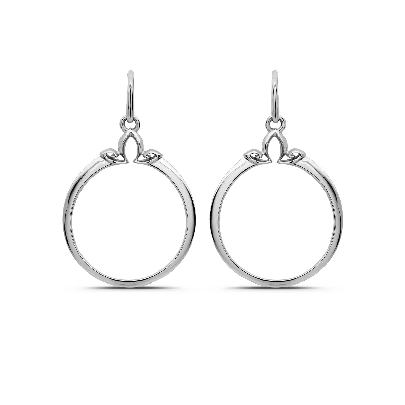 Best hoop earrings with matching bracelets for a coordinated jewelry set-Portrait Hoop Earring 25mm - Sterling Silver