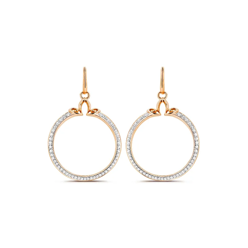 Best hoop earrings with asymmetrical designs for a fashion-forward, avant-garde look-Portrait Pavé Hoop Earring 1" - 18K Rose Gold Vermeil + CZ Blanc