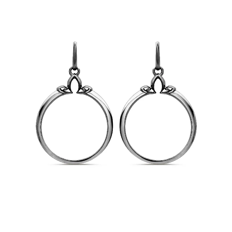 Best hoop earrings with tribal designs for a cultural and exotic aesthetic-Portrait Hoop Earring 25mm - Black Ruthenium Vermeil