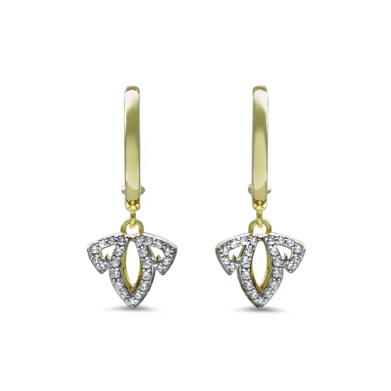 Hoop earrings with twisted metal designs for a dynamic and modern style-Tiara Pavé Charm Hoop Earring - 18K Gold Vermeil + CZ Blanc