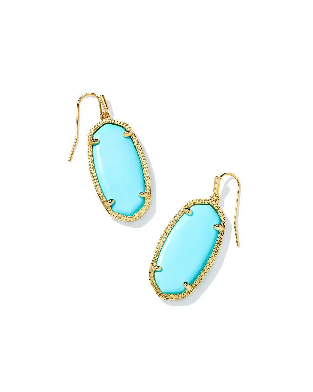 Best hoop earrings with geometric pendants for a modern, chic appeal-Elle Drop Earring in Gold Light Blue Magnesite