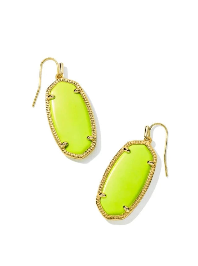 Hoop earrings with luxe velvet finishes for a rich and luxurious touch-Elle Gold Earring in Neon Yellow