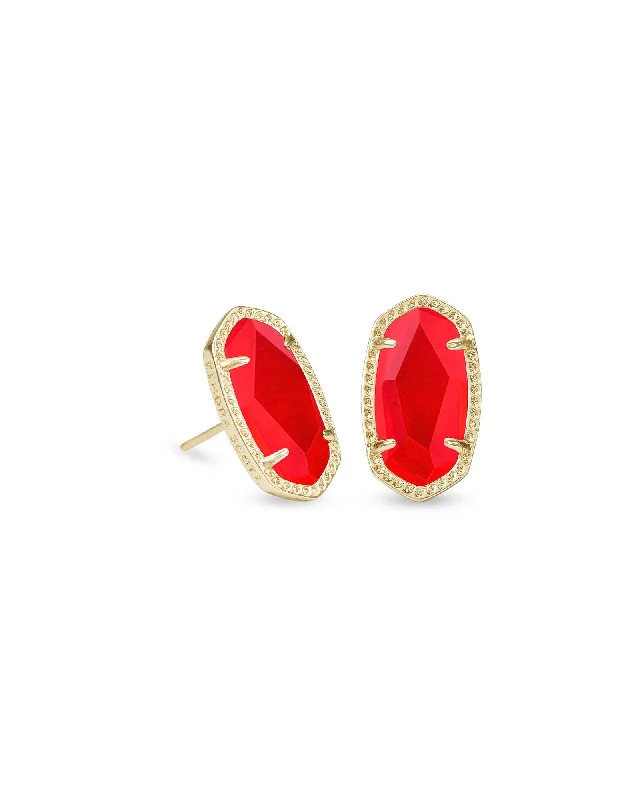 Best hoop earrings with rose gold for a romantic and warm aesthetic-Ellie Earring in Gold Red Illusion