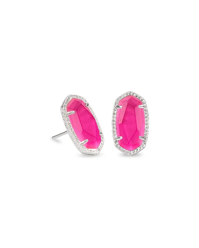 Best hoop earrings with gemstone accents for a colorful and elegant appearance-Ellie Earring in Rhodium Azalea Illusion