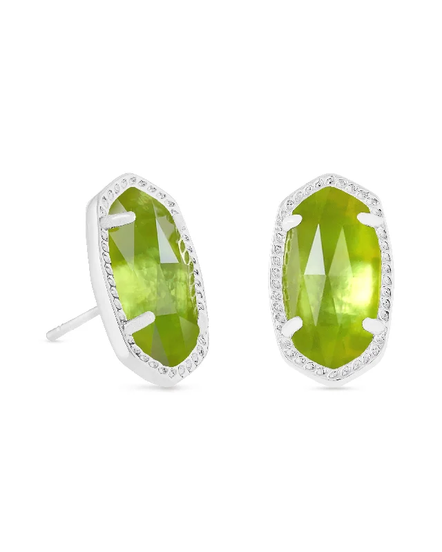 Best hoop earrings with Swarovski crystals for added sparkle and luxury-Ellie Earring in Rhodium Peridot Illusion