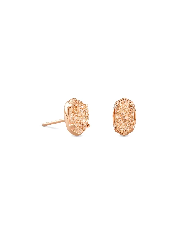 Hoop earrings with twisted metal designs for a dynamic and modern style-Emilie Stud Earring in Rose Gold Sand Drsuy