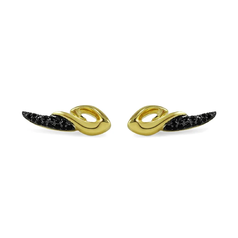 Best hoop earrings with gold for a luxurious and timeless look-Promise Pavé Contour Earring - 18K Gold Vermeil + CZ Noir