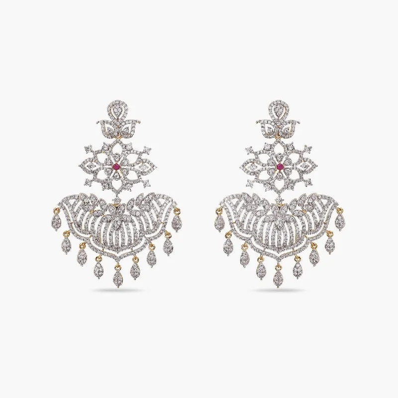 Hoop earrings with polished metal for a shiny and high-quality finish-Farida Nakshatra CZ Earrings