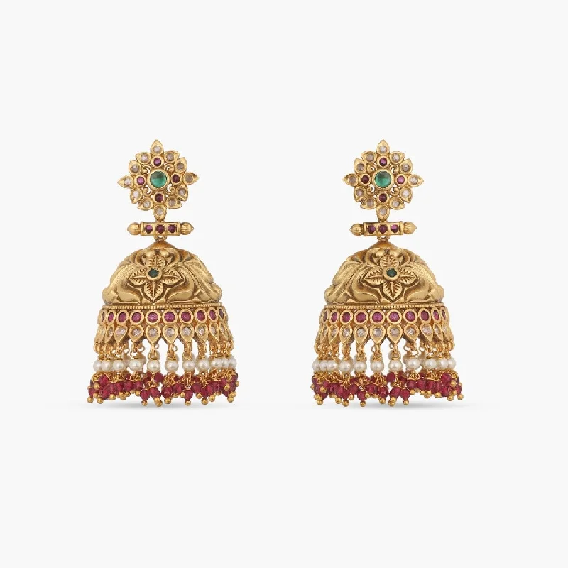 Best hoop earrings with oval shapes for a unique and elongated design-Gargi Antique Jhumki Earrings