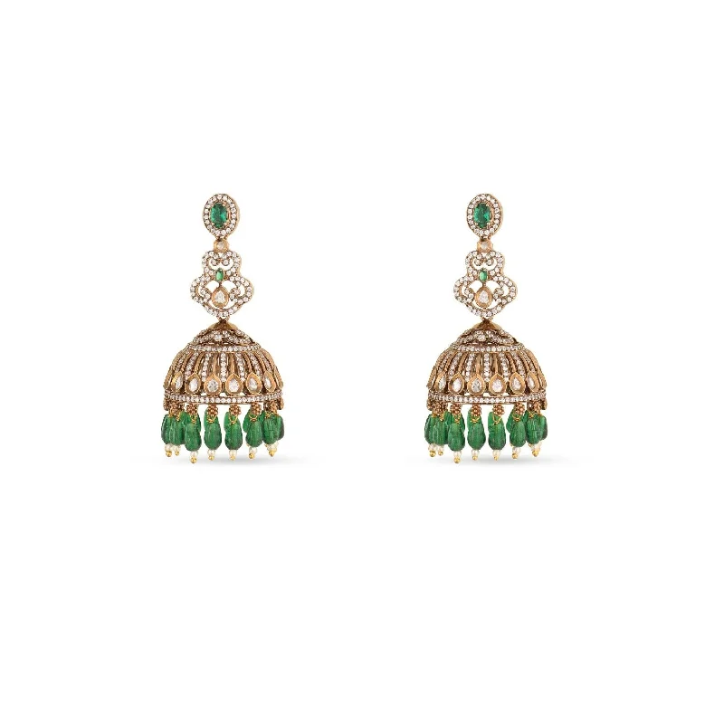 Best hoop earrings with multi-colored gemstones for a vibrant and lively touch-Gene Nakshatra CZ Jhumka Earrings