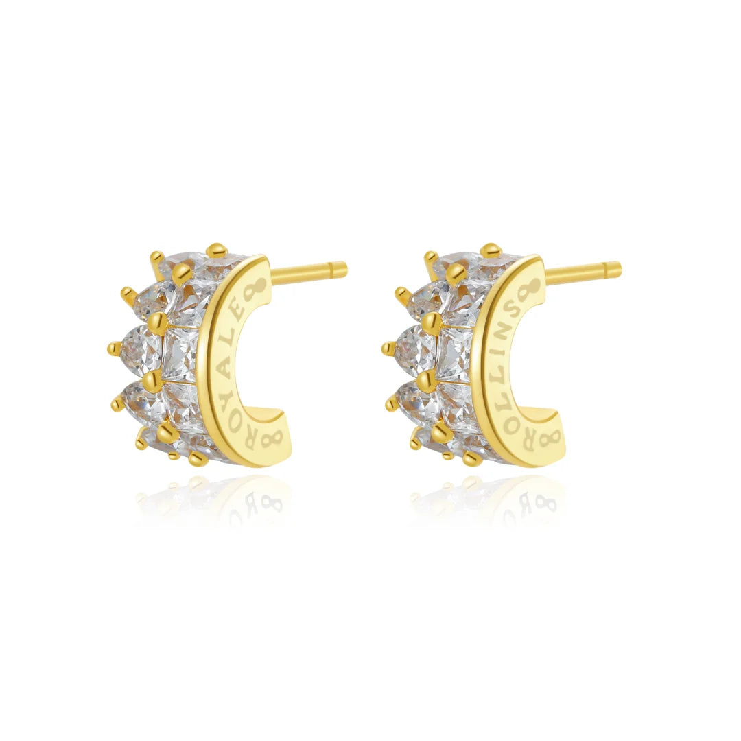 Hoop earrings with a matte finish for a sleek and sophisticated appearance-IMPERIAL Women Crown Earrings