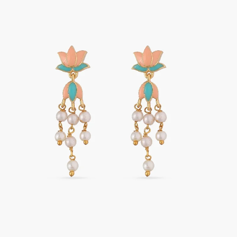 Best hoop earrings with smooth ceramic finishes for a polished, clean style-Jalaja Small Motif Drop Earring