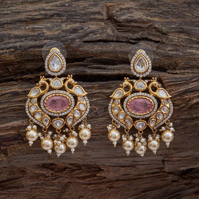 Hoop earrings with a matte finish for a sleek and sophisticated appearance-Kundan Earring 172997