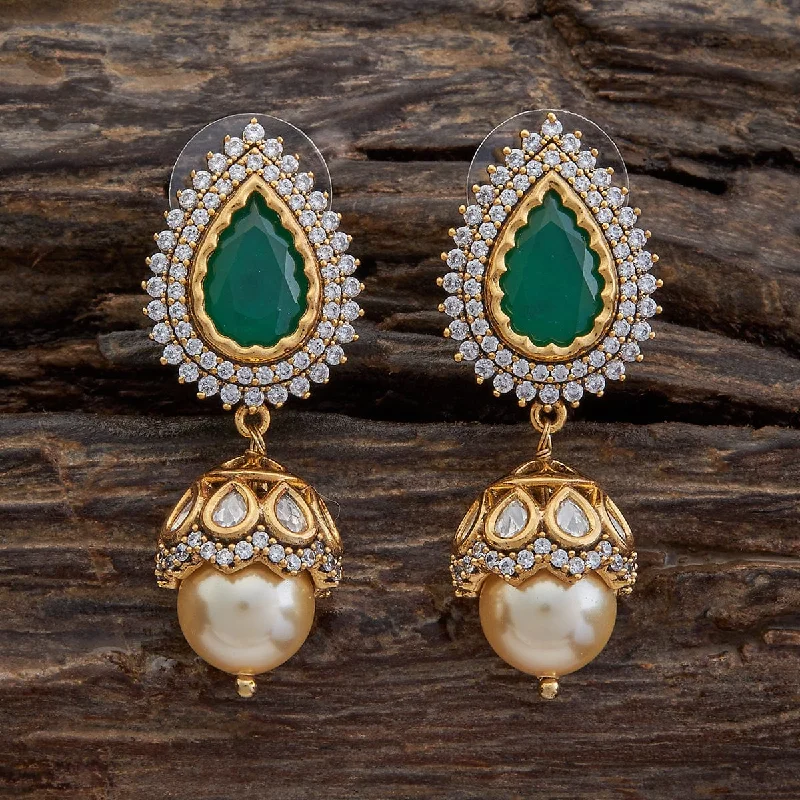 Best hoop earrings with smooth ceramic finishes for a polished, clean style-Kundan Earring 173055