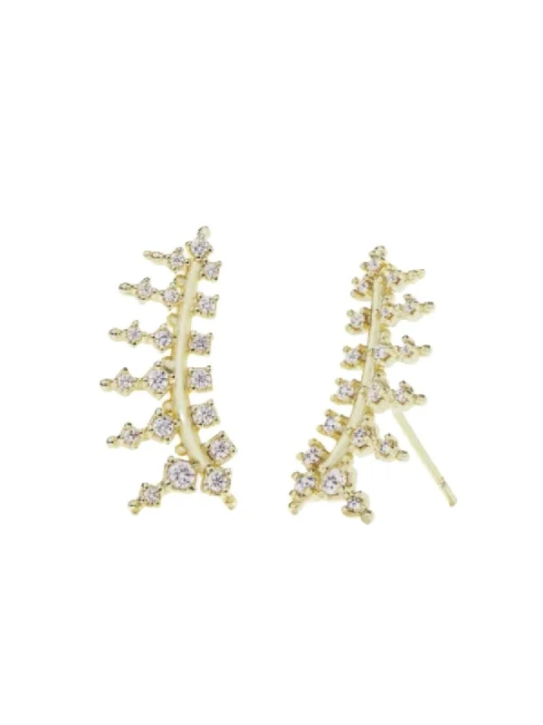 Best hoop earrings with sterling silver for an affordable and chic design-Laurie Ear Climbers In Gold