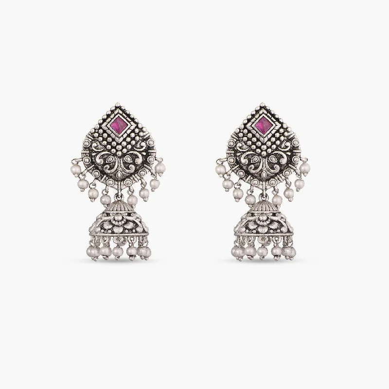 Best hoop earrings with cubic zirconia for a budget-friendly, dazzling look-Maati Classic Antique Oxidized Jhumki Earrings