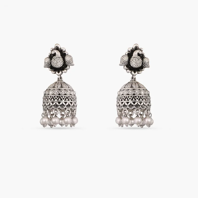 Lightweight hoop earrings for comfortable and all-day wear-Maati Jhumki Antique Oxidized Earrings