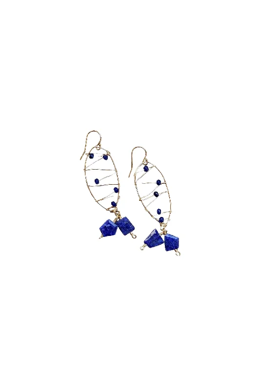 Hoop earrings with pearl accents for a chic and classic style-Malibu Earring in Sapphire