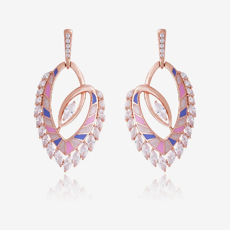 Best hoop earrings with geometric hexagon shapes for a modern, angular look-Meenakari Zircon Earring 170751