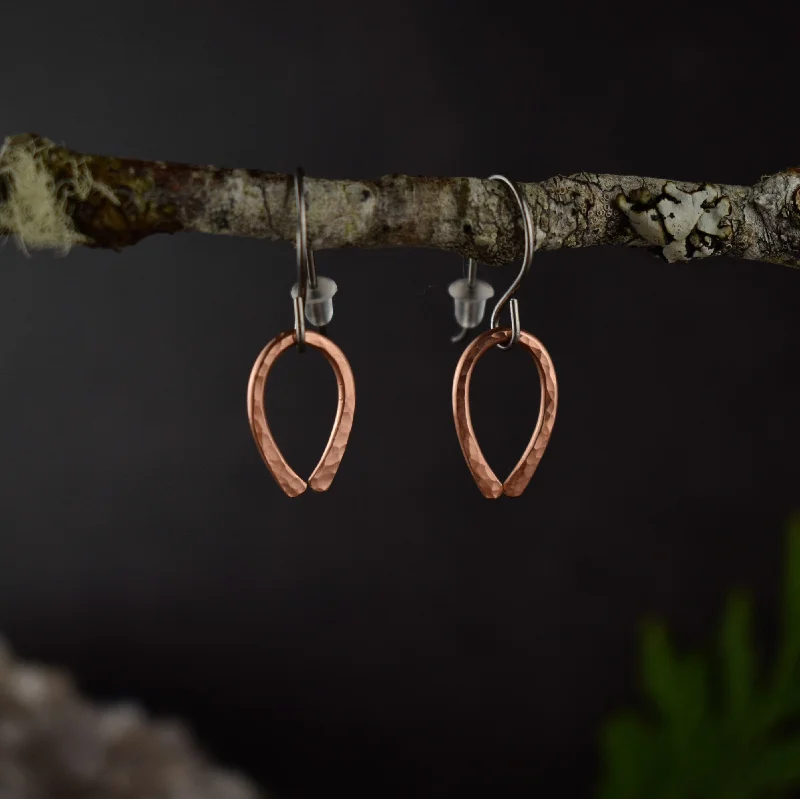 Best hoop earrings with hammered gold for a rustic yet elegant look-Minimalist Copper Earrings | Limited Edition