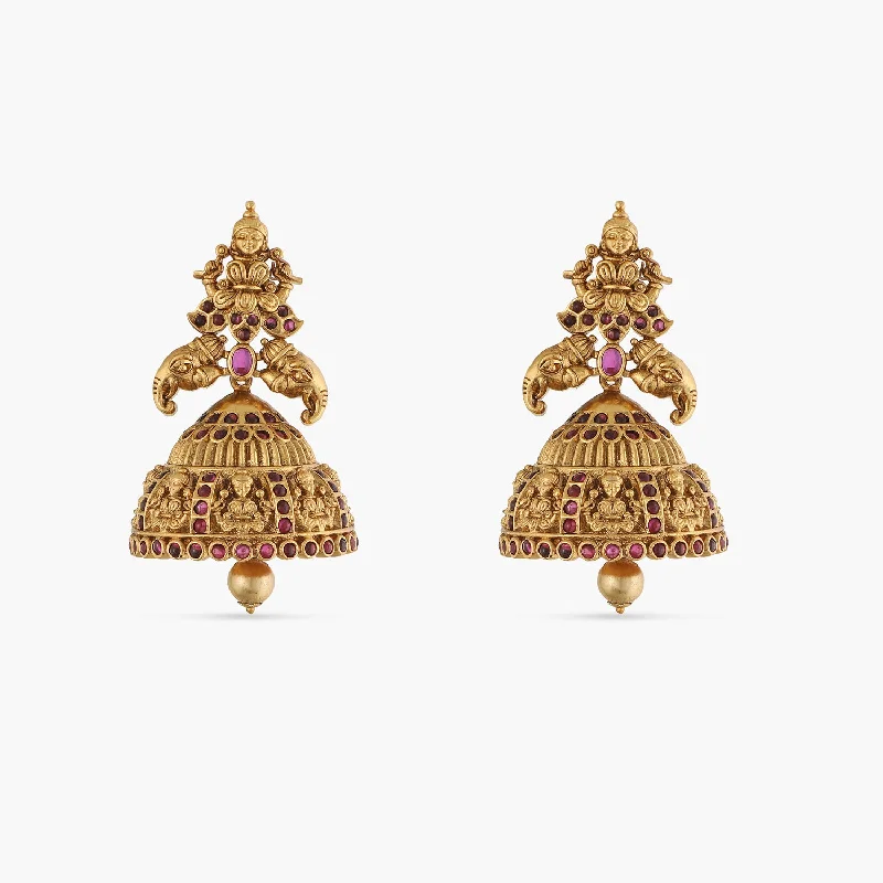 Best hoop earrings with marbled designs for a trendy and artistic effect-Mohini Antique Jhumka Earrings