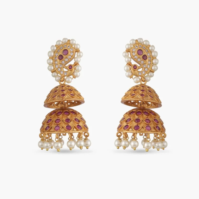 Best hoop earrings with intricate beaded details for a textured, stylish appearance-Nadira Antique Jhumka Earrings