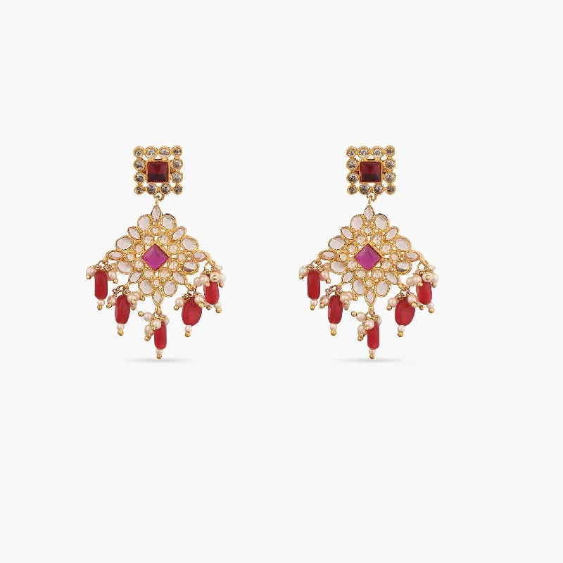 Best hoop earrings with geometric cuts for a sharp, modern appeal-Ogan Kundan Earrings