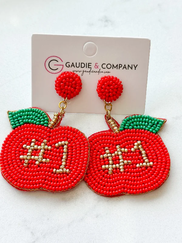 Best hoop earrings with cubic zirconia for a budget-friendly, dazzling look-Red Apple Earrings