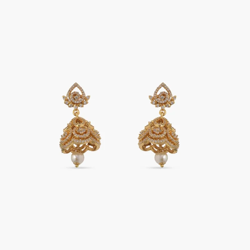 Best hoop earrings with vintage-style detailing for a nostalgic and timeless look-Ryan Nakshatra CZ Jhumkis