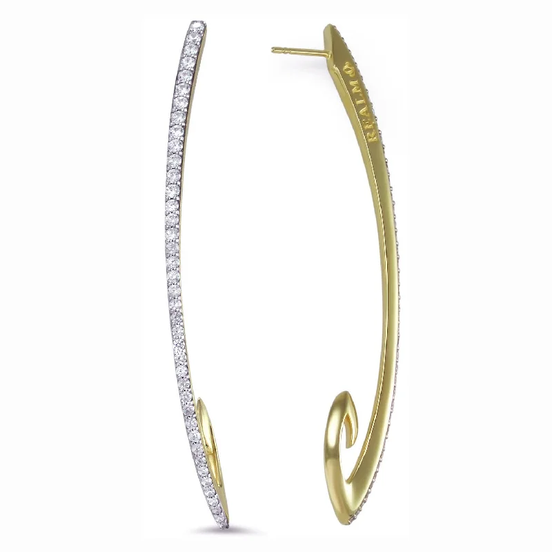 Best hoop earrings with geometric cuts for a sharp, modern appeal-Exclamation Pavé Earring Large - 18K Gold Vermeil + CZ Blanc