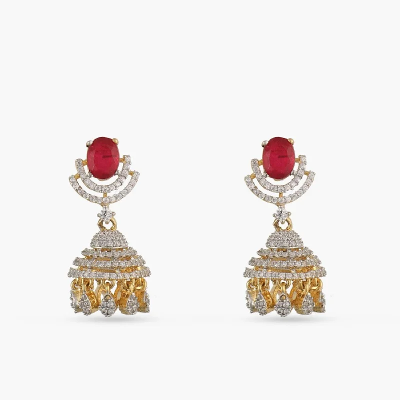 Best hoop earrings with matching bracelets for a coordinated jewelry set-Shine CZ Jhumki Earrings