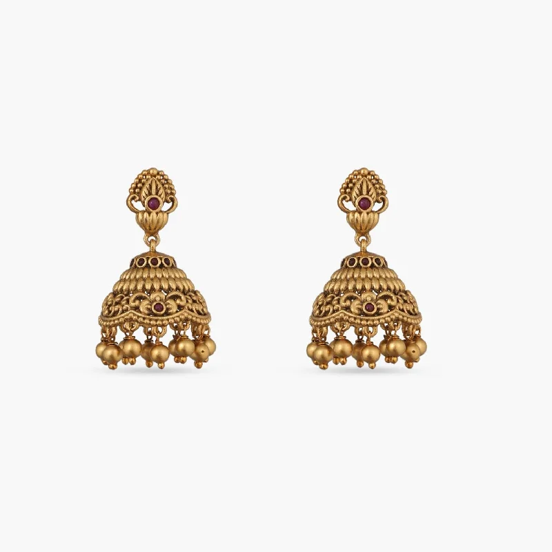 Best hoop earrings with minimalist designs for a clean and modern aesthetic-Smrity Antique Jhumka Earrings