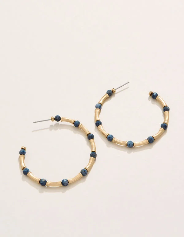 Hoop earrings with circle designs for a classic and timeless shape-Spartina 449 Calm Waters Hoop Earrings Blue Coral