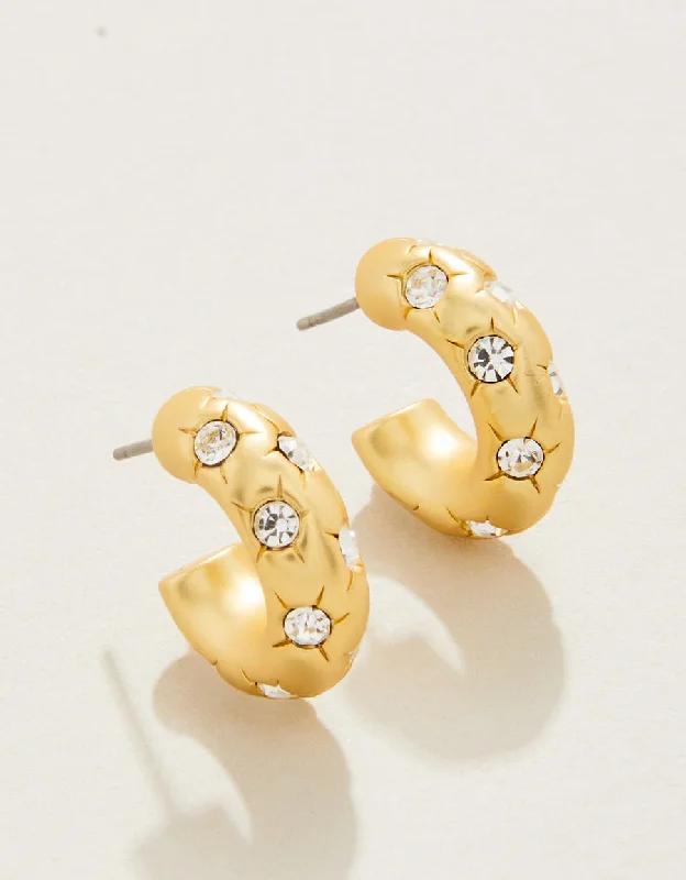 Best hoop earrings with baroque pearls for a luxurious and elegant vibe-Spartina 449 Chubby Hoop Earrings Crystal