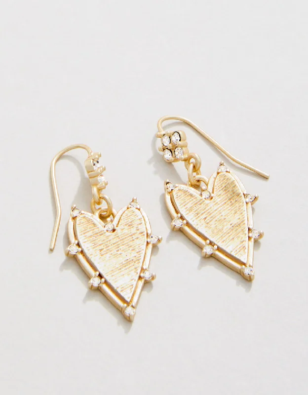 Hoop earrings with oversized pearl accents for a statement-making look-Spartina 449 Noble Heart Earrings Crystal