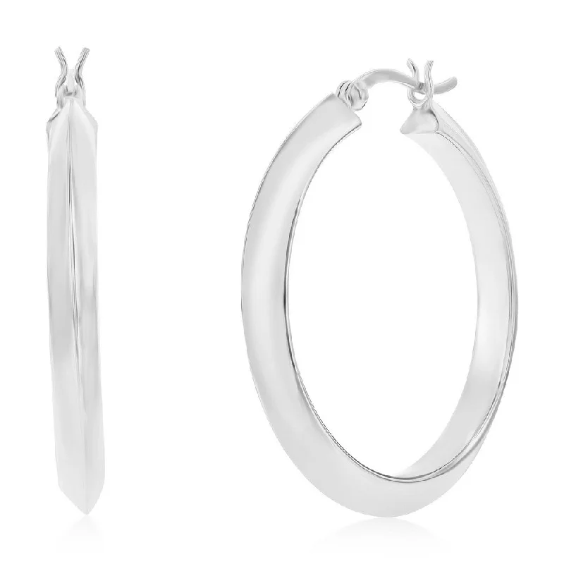 Best hoop earrings with detachable studs for a versatile and adjustable accessory-Sterling Silver or Gold Plated over Sterling Silver 36mm Flat Hoop Earrings