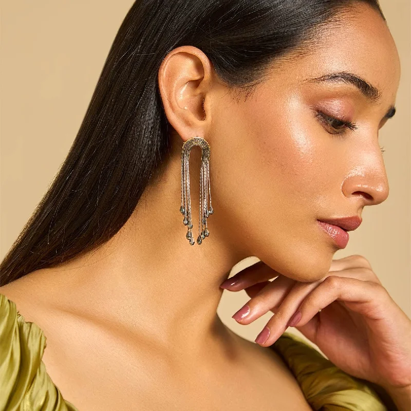 Best hoop earrings with lever-back closures for secure and easy wear-Trendy Earring 174906