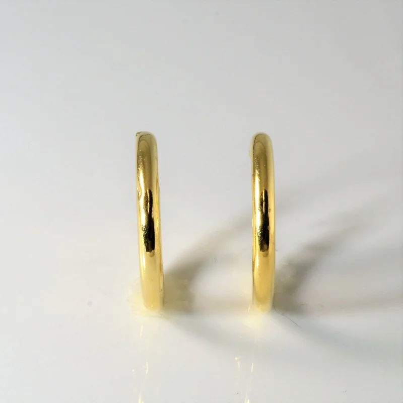 Best hoop earrings with snake chain details for a sleek and modern touch-Yellow Gold Plain Hoops |