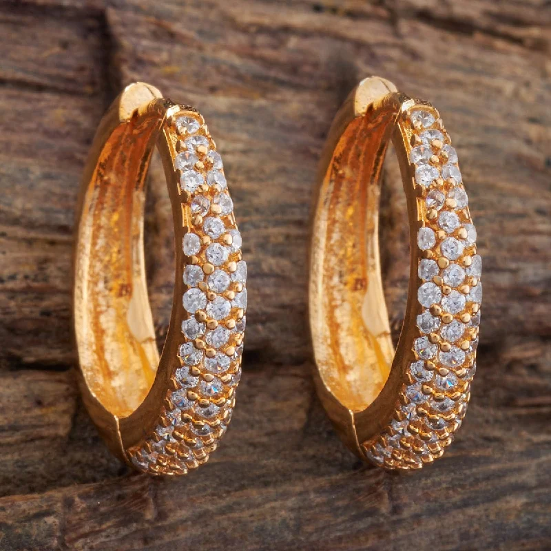 Hoop earrings with polished metal for a shiny and high-quality finish-Zircon Earring 172478