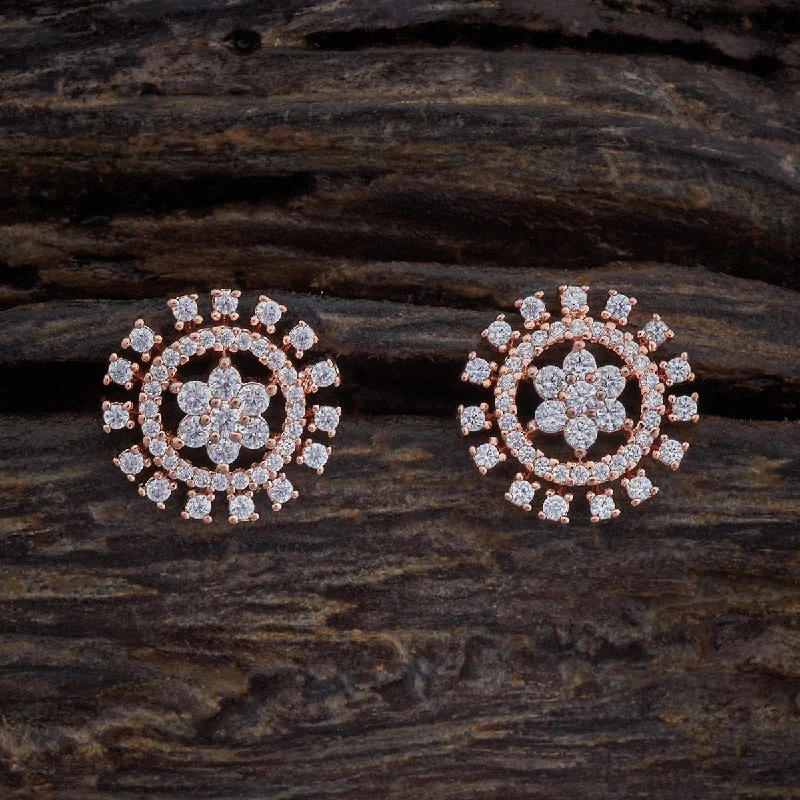 Hoop earrings with hammered copper for a warm and rustic aesthetic-Zircon Earring 172767