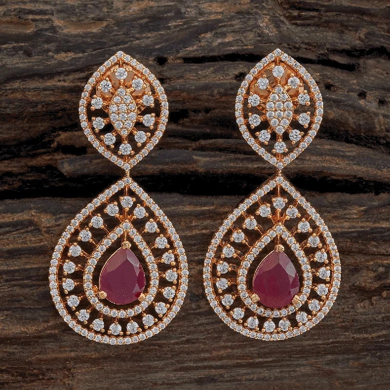 Hoop earrings with artistic filigree designs for an intricate, delicate finish-Zircon Earring 173965